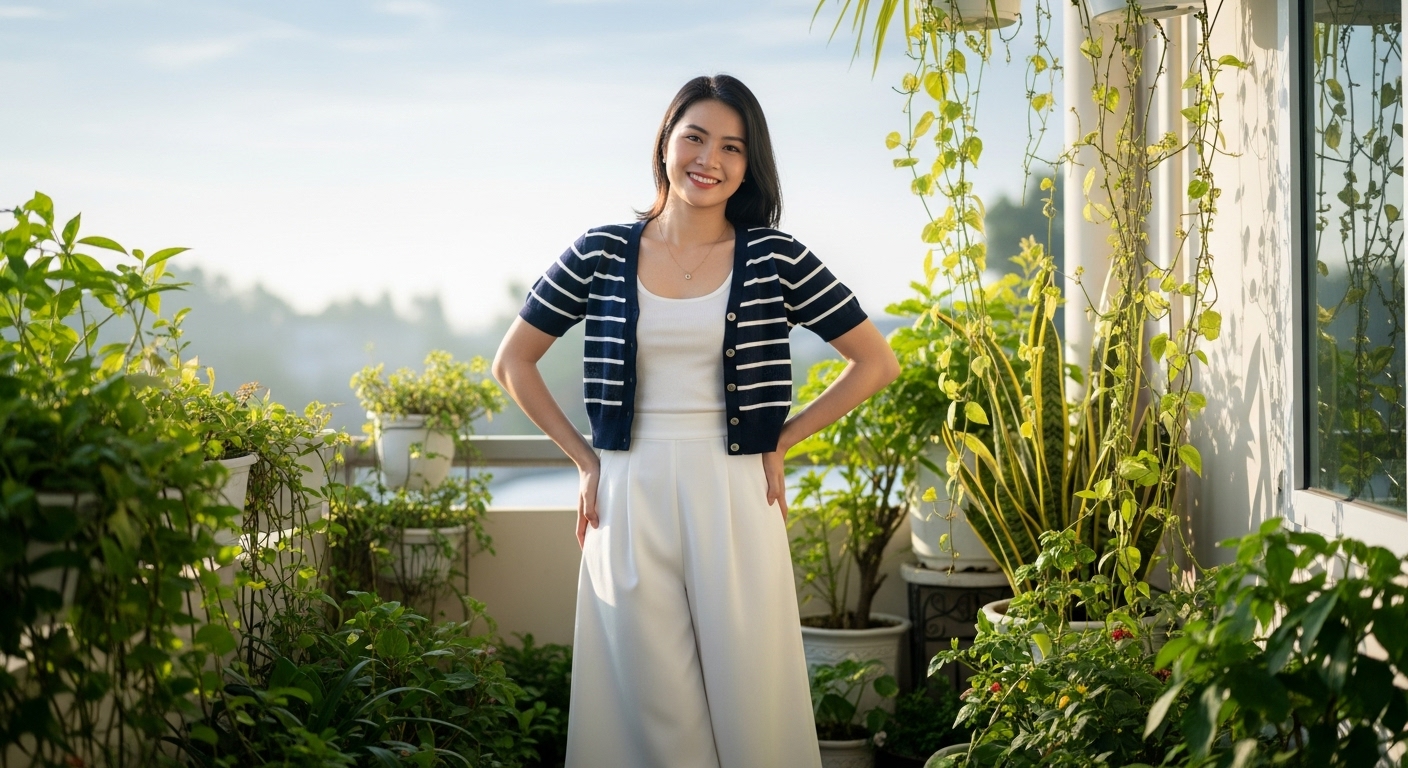 Áo len cardigan ngắn với họa tiết và màu sắc nổi bật.