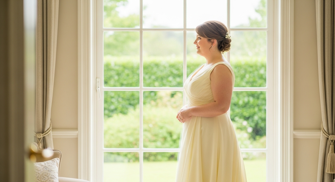 Cô Dâu Áo Dài Cưới Màu Vàng Nhạt Thanh Lịch