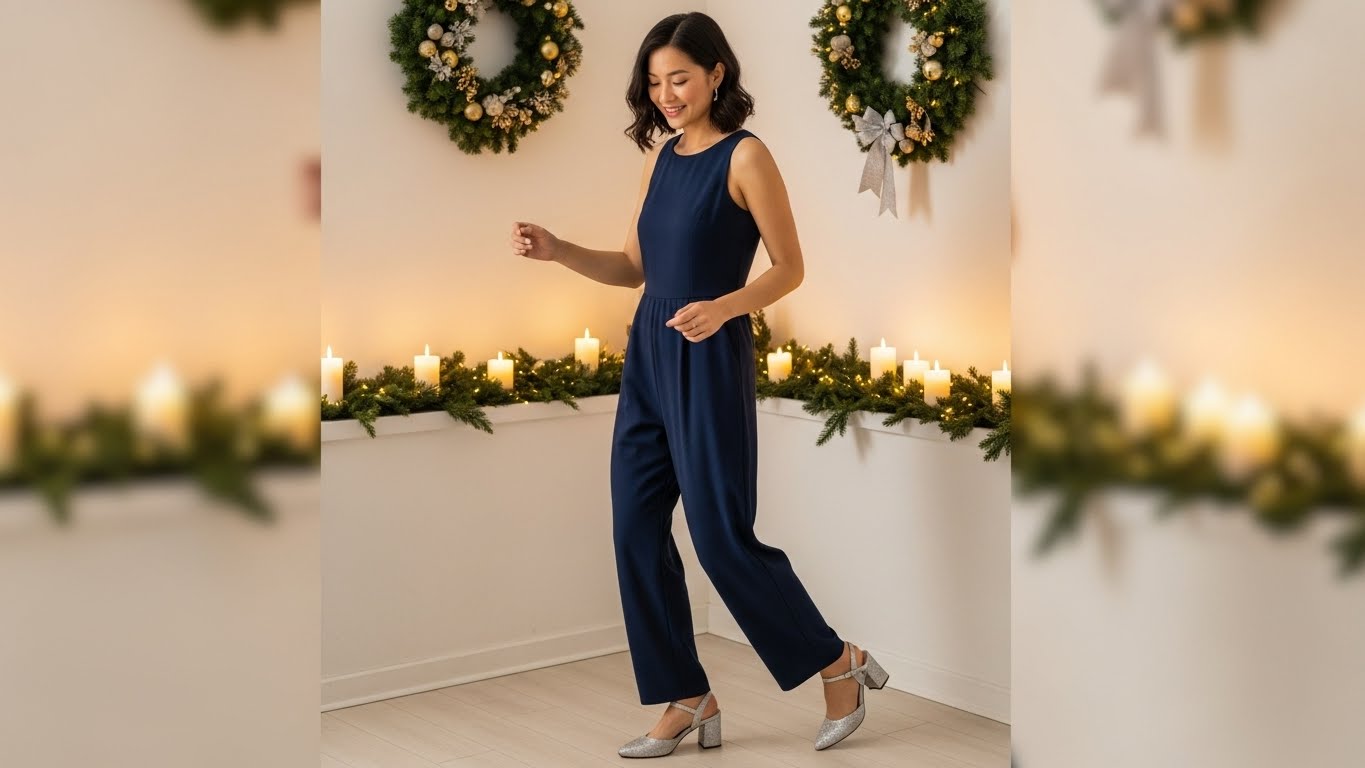 Phụ nữ Việt Nam nhảy múa thoải mái, phong cách tại tiệc Giáng Sinh.