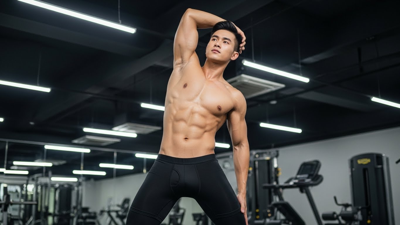 Người Đàn Ông Việt Nam Tập Gym Mặc Quần Lót Microfiber Ôm Sát